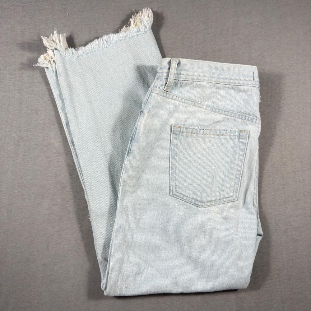 We‎ The Free Free People Distressed Deconstructed Light Wash Jeans 27 raw hem